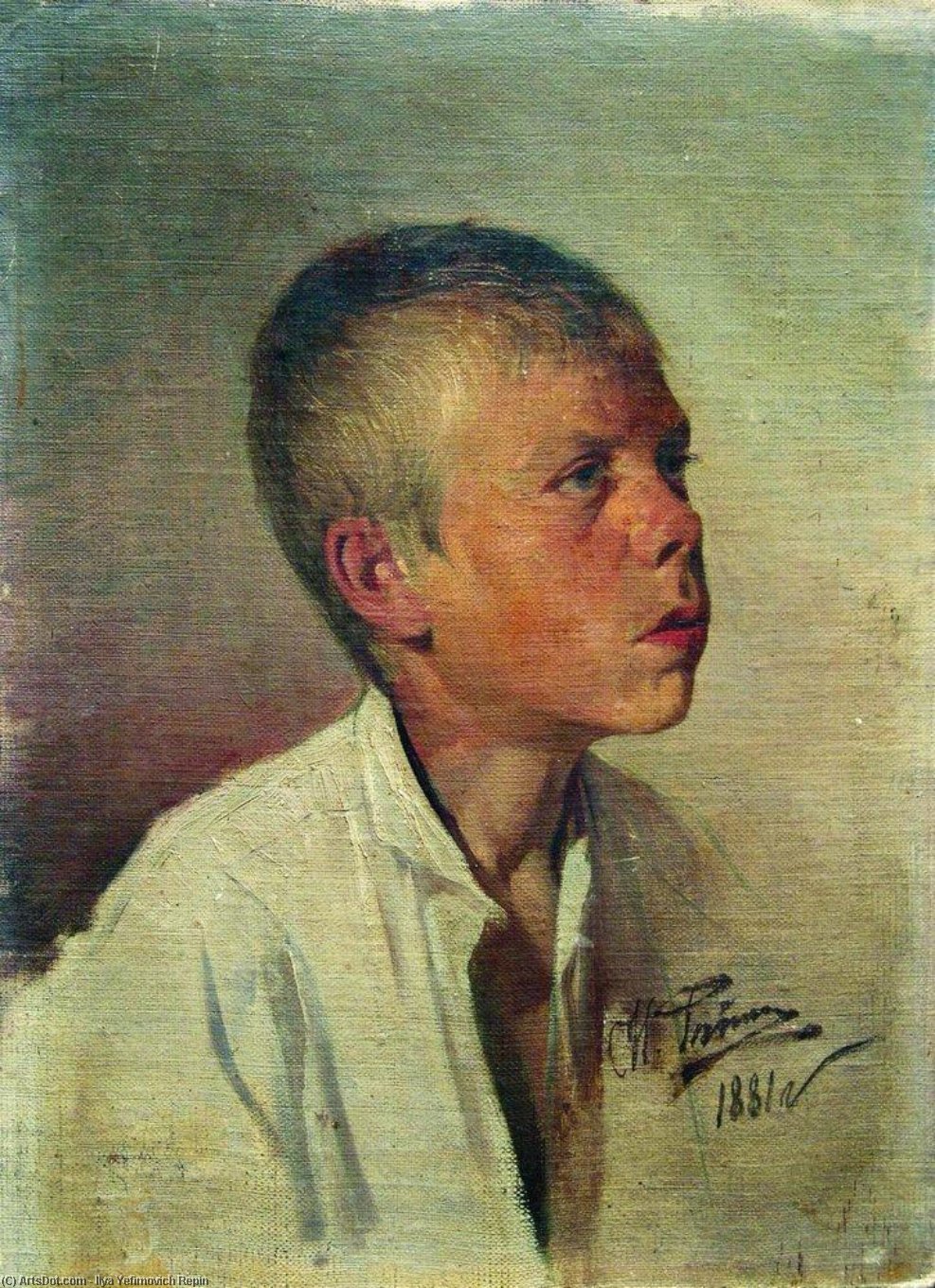 WikiOO.org - 百科事典 - 絵画、アートワーク Ilya Yefimovich Repin - の肖像画 男の子
