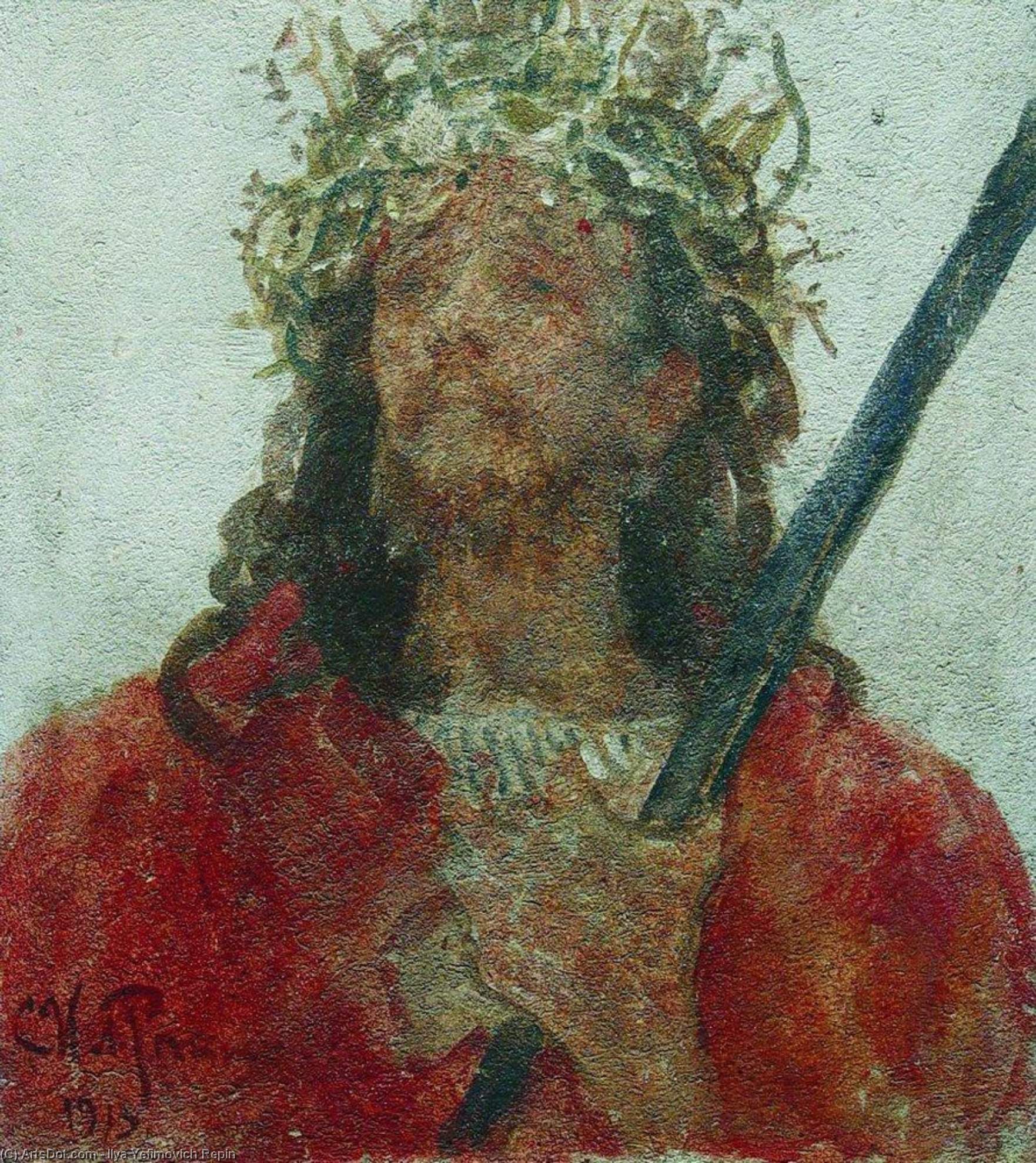 Wikioo.org - The Encyclopedia of Fine Arts - Painting, Artwork by Ilya Yefimovich Repin - Jesus in a crown of thorns