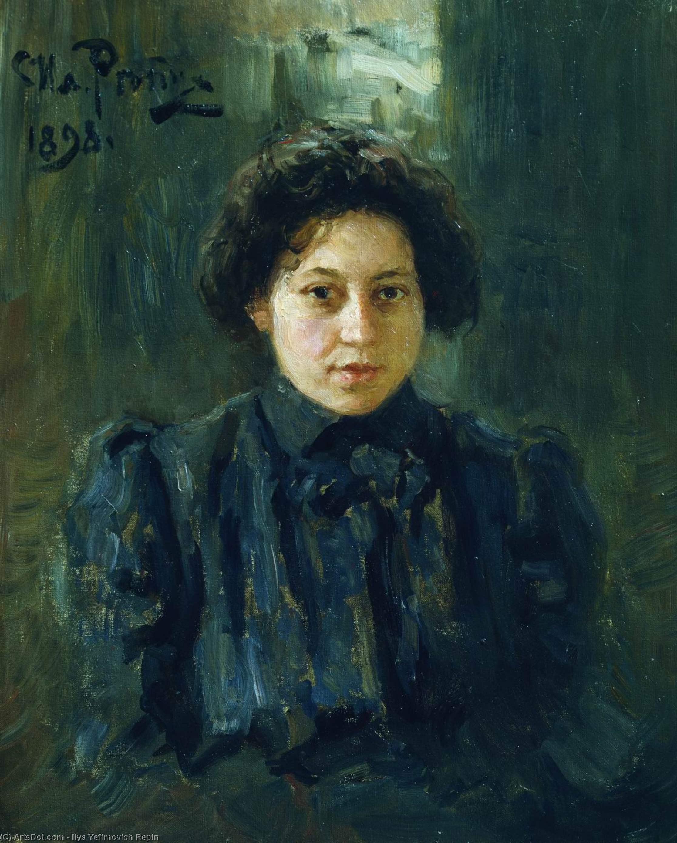 Wikioo.org - The Encyclopedia of Fine Arts - Painting, Artwork by Ilya Yefimovich Repin - Portrait of the artist daughter Nadezhda