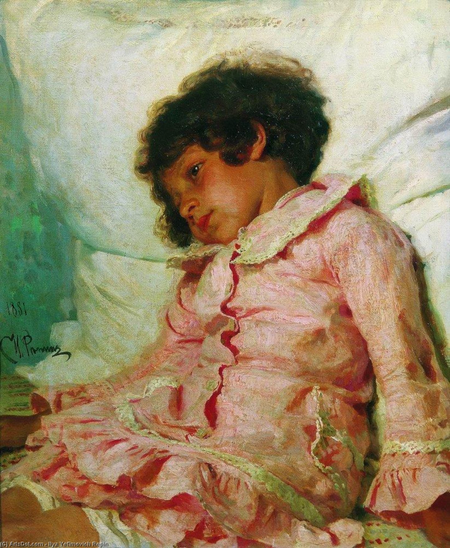 WikiOO.org - Енциклопедия за изящни изкуства - Живопис, Произведения на изкуството Ilya Yefimovich Repin - Portrait of Nadya Repina