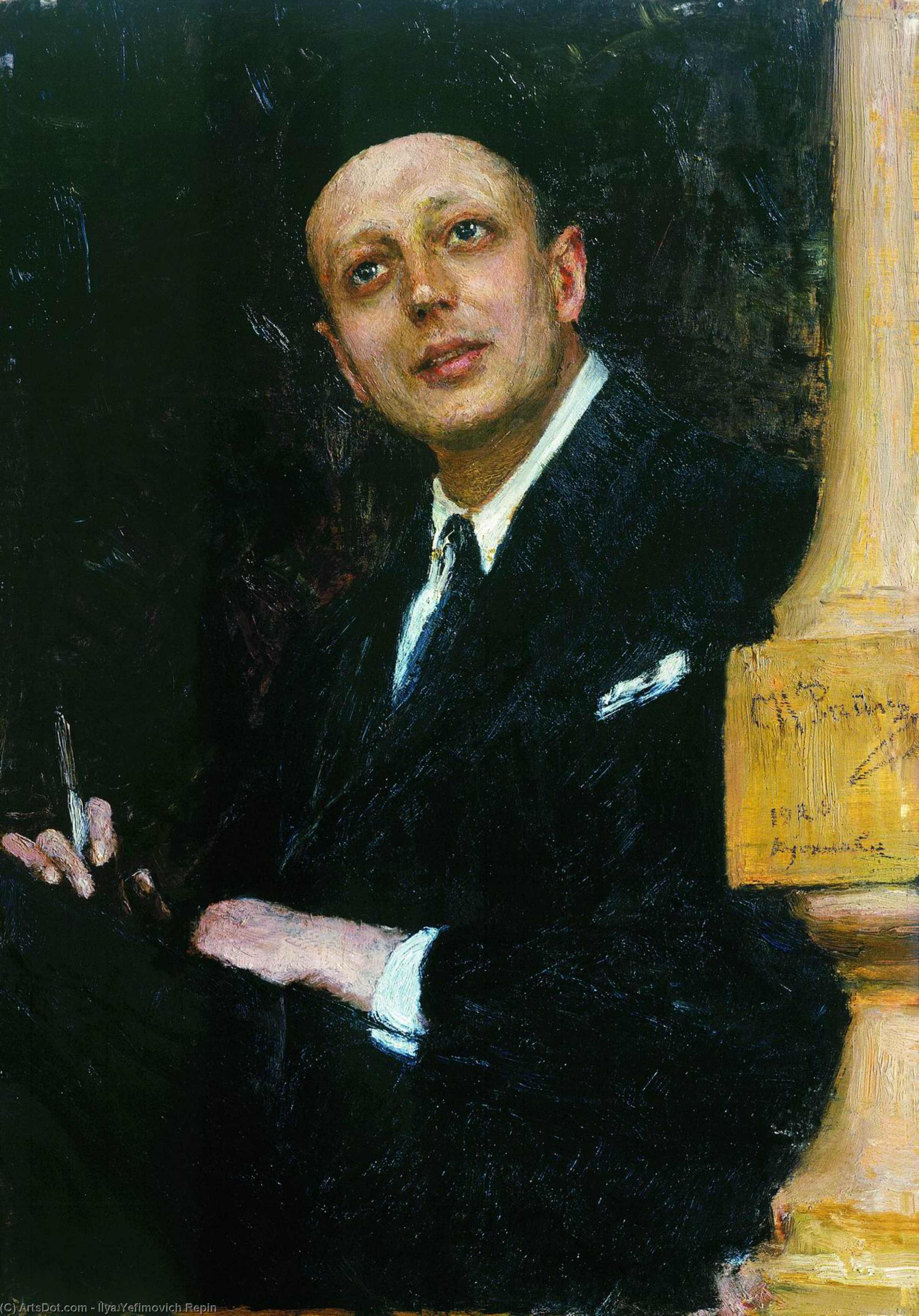 WikiOO.org - Encyclopedia of Fine Arts - Maľba, Artwork Ilya Yefimovich Repin - Portrait of the Poet Voinov