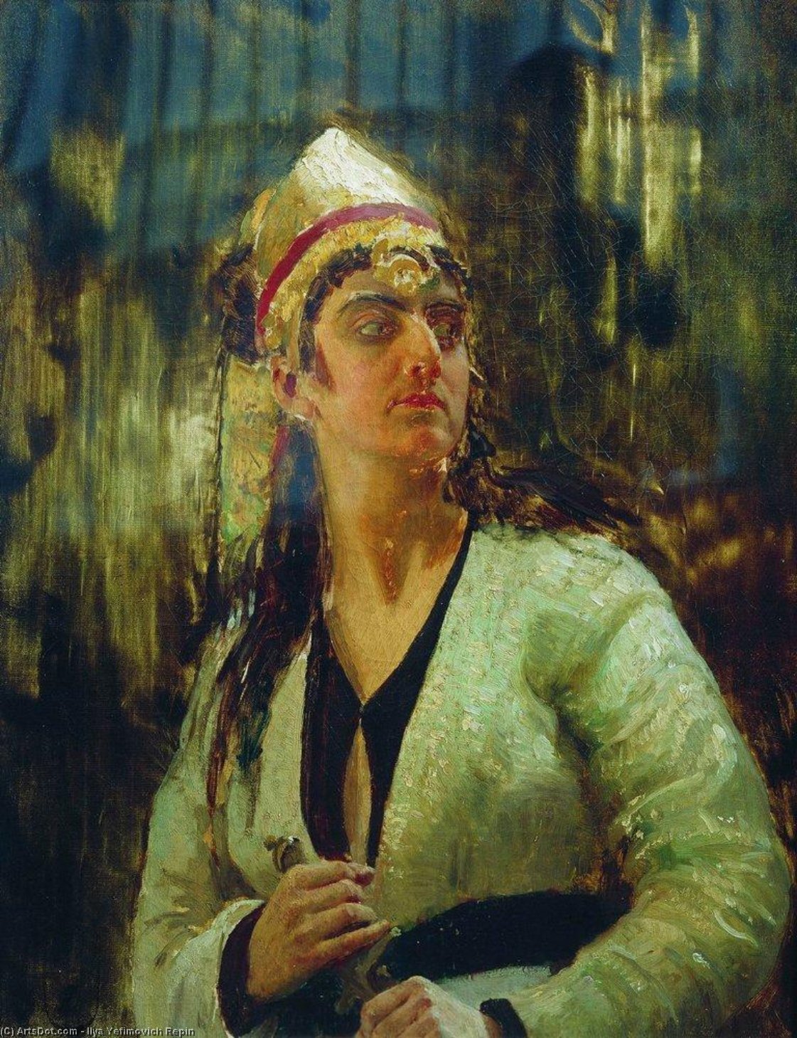 Wikioo.org - The Encyclopedia of Fine Arts - Painting, Artwork by Ilya Yefimovich Repin - Woman with dagger