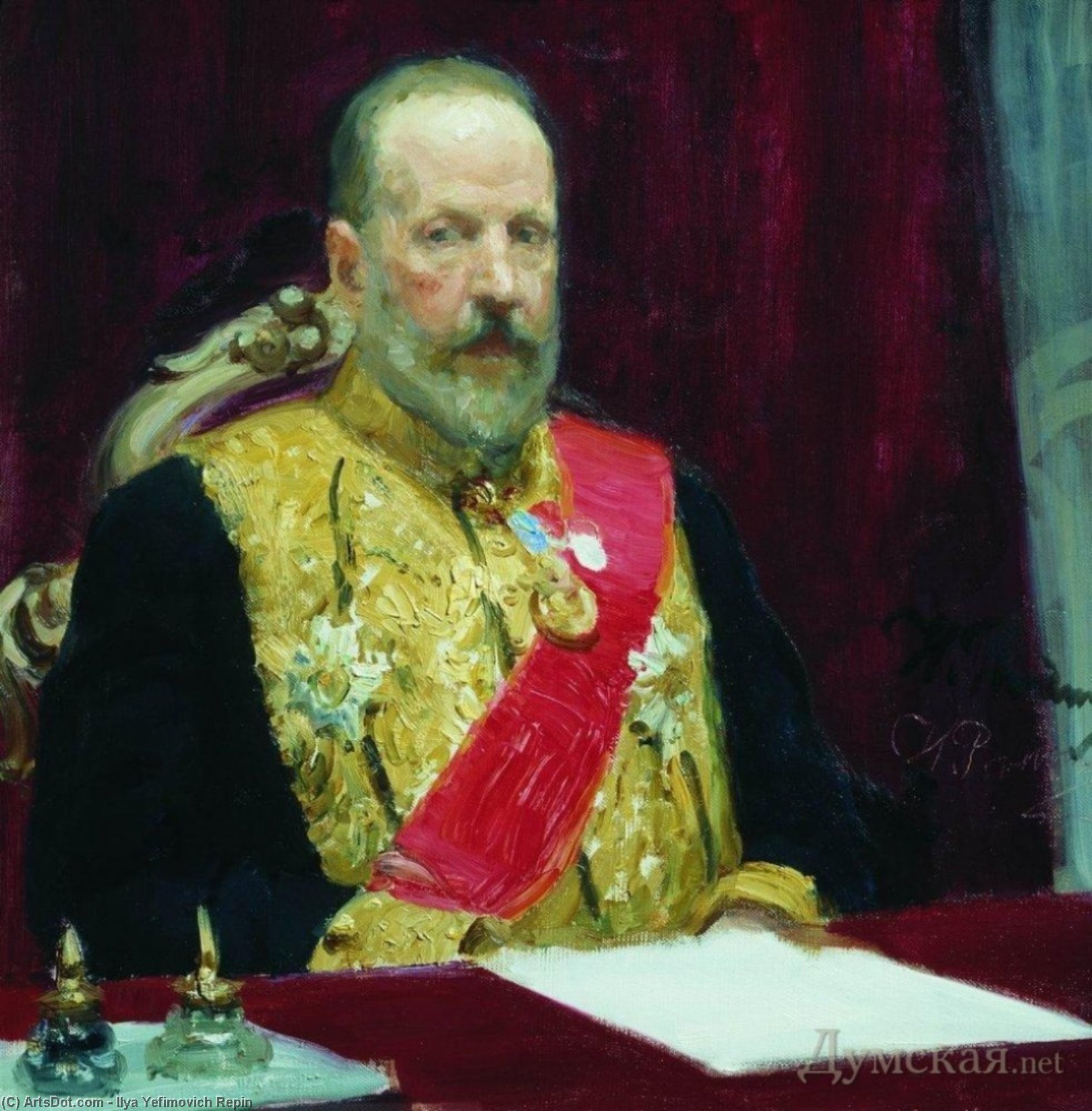 WikiOO.org - Encyclopedia of Fine Arts - Maleri, Artwork Ilya Yefimovich Repin - Portrait of Sergey Vitte