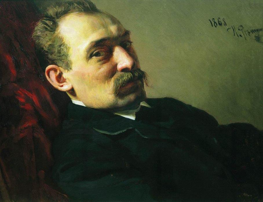 Wikioo.org - The Encyclopedia of Fine Arts - Painting, Artwork by Ilya Yefimovich Repin - Portrait of the architect Philip Dmitrievich Hloboschin