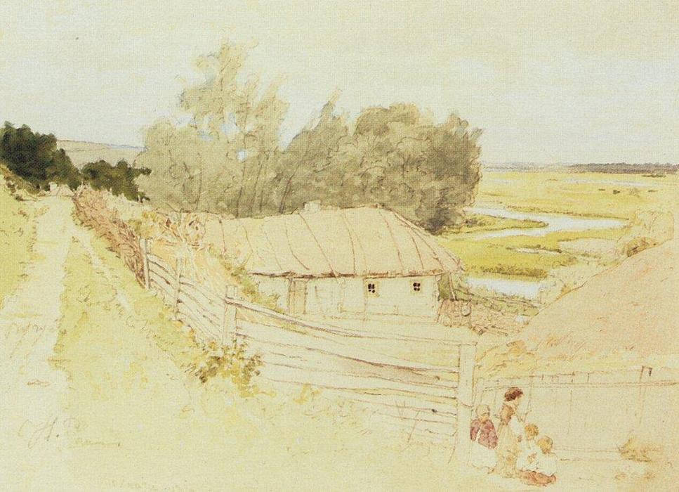 WikiOO.org - אנציקלופדיה לאמנויות יפות - ציור, יצירות אמנות Ilya Yefimovich Repin - The Village of Mokhnachi near Chuguyev