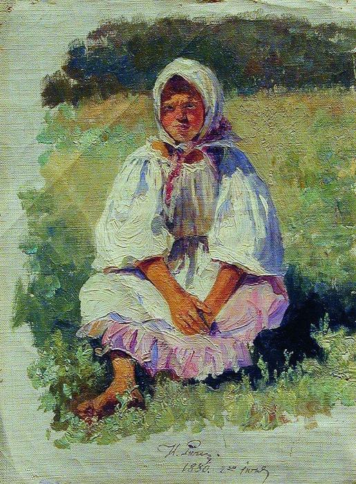 Wikioo.org - The Encyclopedia of Fine Arts - Painting, Artwork by Ilya Yefimovich Repin - Peasant Girl