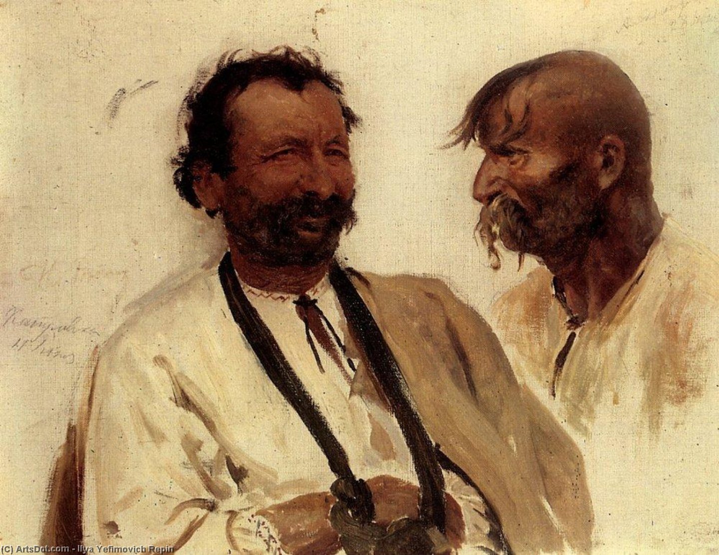 WikiOO.org - Encyclopedia of Fine Arts - Festés, Grafika Ilya Yefimovich Repin - Two Ukrainian peasants