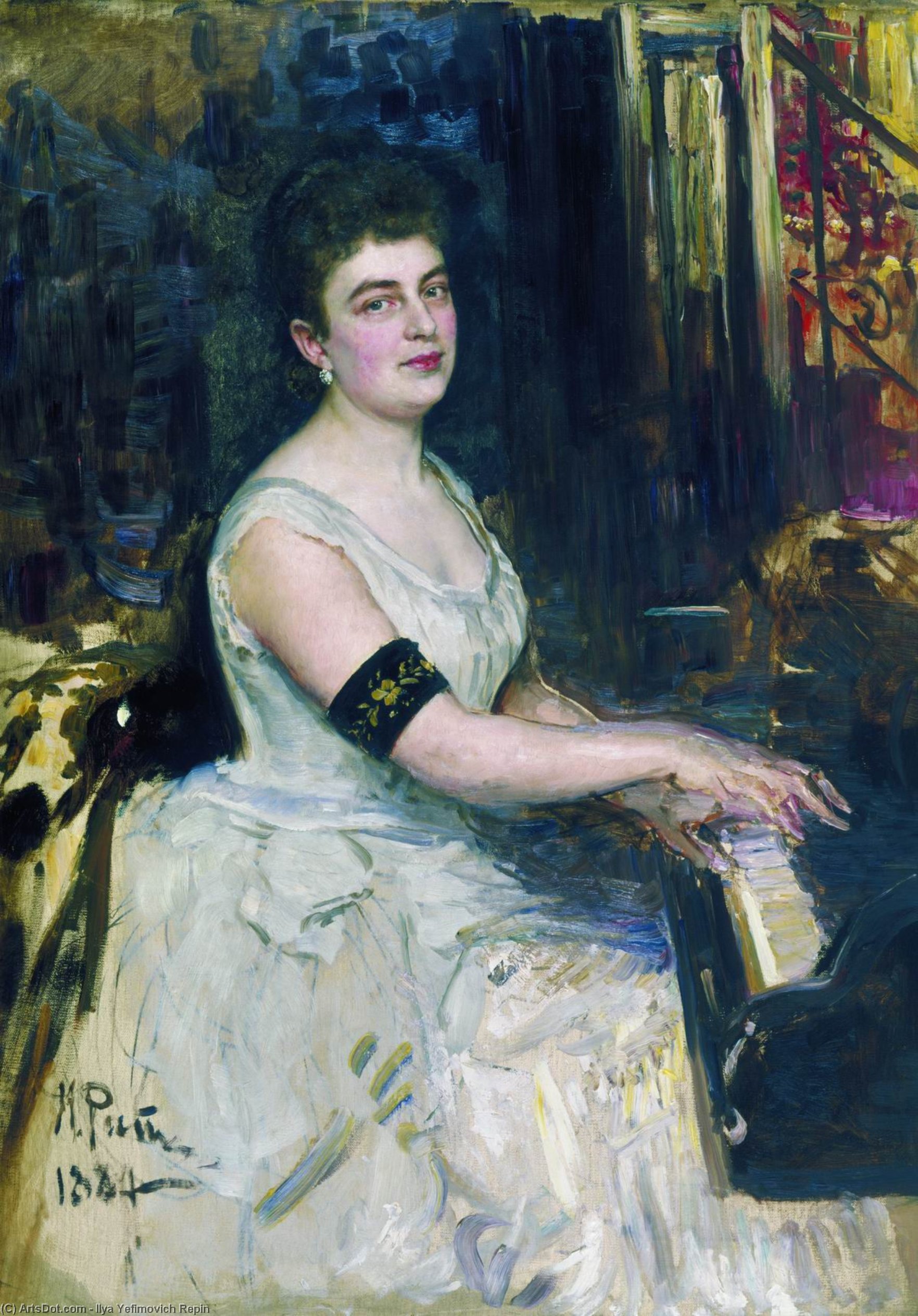 Wikioo.org - The Encyclopedia of Fine Arts - Painting, Artwork by Ilya Yefimovich Repin - Portrait of pianist M.K. Benoit