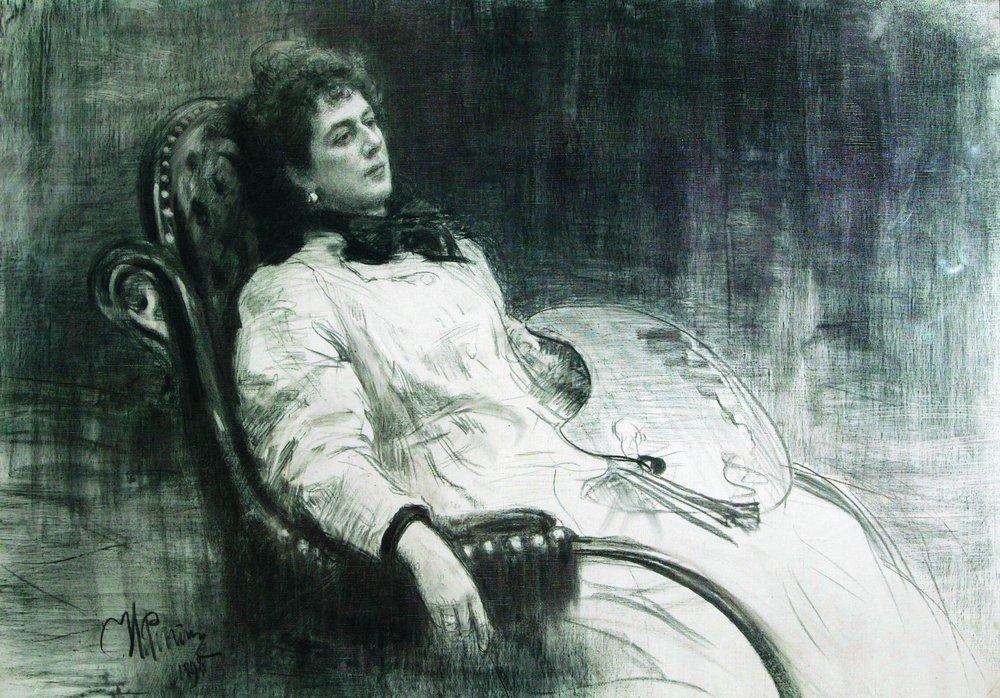 Wikioo.org - สารานุกรมวิจิตรศิลป์ - จิตรกรรม Ilya Yefimovich Repin - Portrait of M.K. Tenisheva