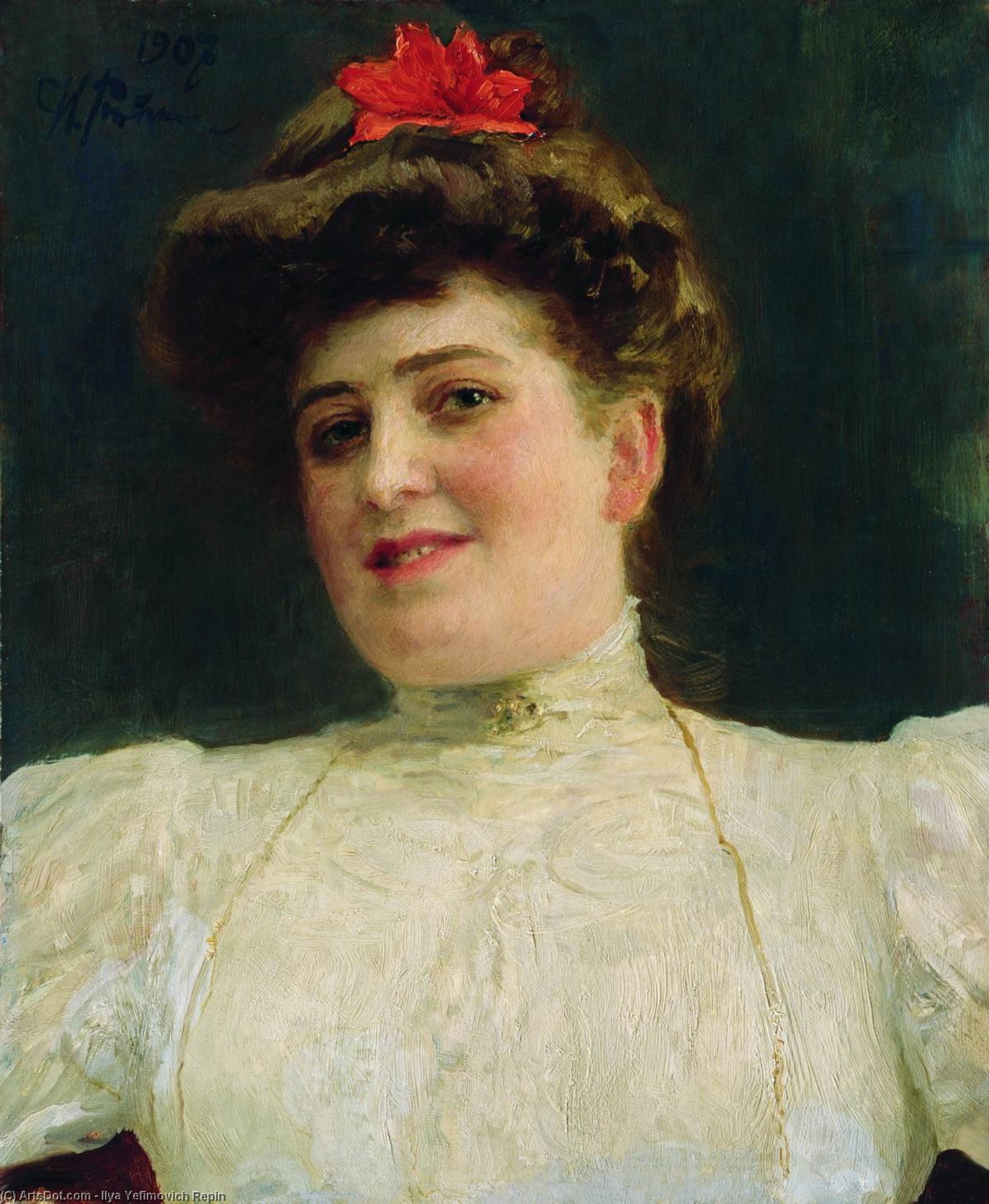 Wikioo.org - The Encyclopedia of Fine Arts - Painting, Artwork by Ilya Yefimovich Repin - Portrait of a Woman (Olga Shoofs)