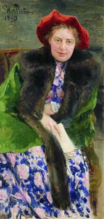 WikiOO.org - دایره المعارف هنرهای زیبا - نقاشی، آثار هنری Ilya Yefimovich Repin - Portrait of Nadezhda Borisovna Nordman-Severova