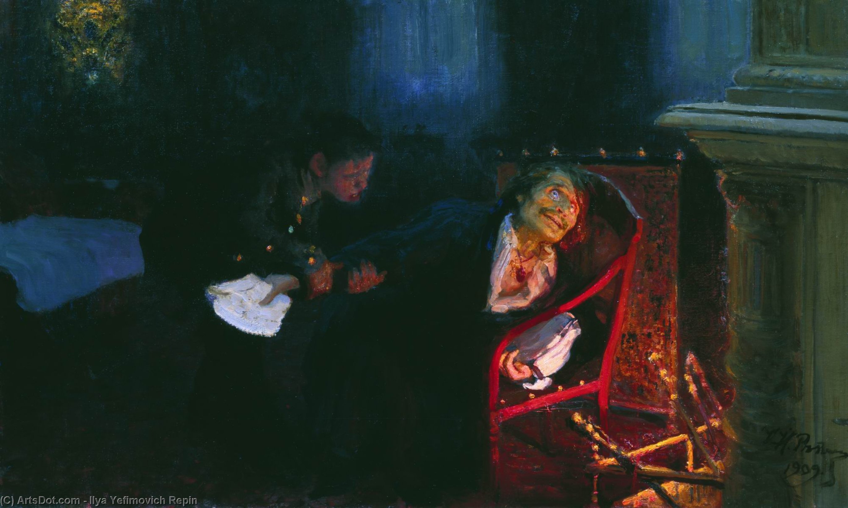 Wikioo.org - Die Enzyklopädie bildender Kunst - Malerei, Kunstwerk von Ilya Yefimovich Repin - Die Selbstverbrennung von Gogol