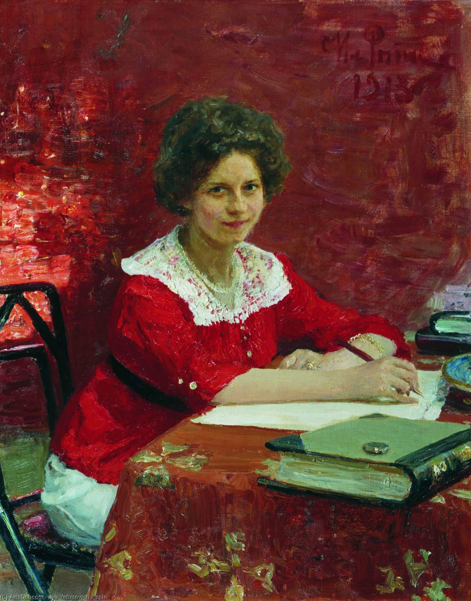 WikiOO.org - Encyclopedia of Fine Arts - Lukisan, Artwork Ilya Yefimovich Repin - Portrait of K.B. Boleslavova