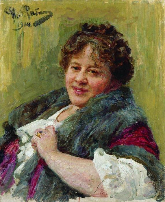 WikiOO.org - Encyclopedia of Fine Arts - Malba, Artwork Ilya Yefimovich Repin - Portrait of the writer T.L. Shchepkina-Kupernik