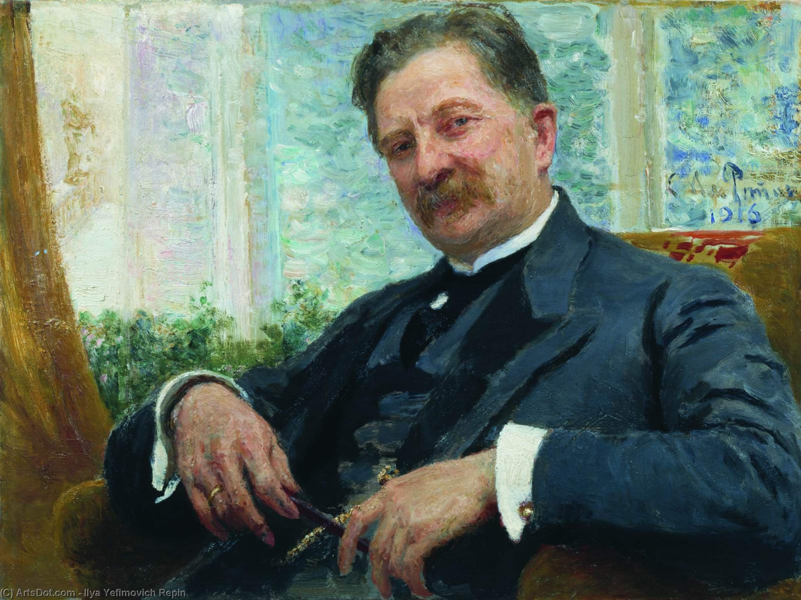 WikiOO.org - Encyclopedia of Fine Arts - Målning, konstverk Ilya Yefimovich Repin - Portrait of Vengerov