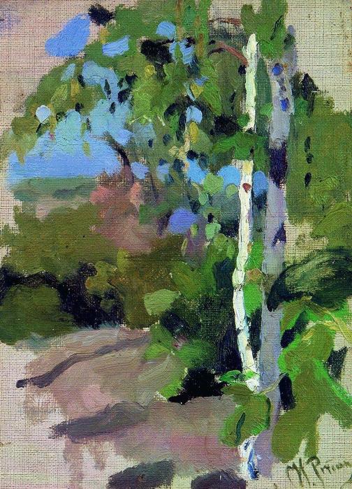 Wikioo.org - The Encyclopedia of Fine Arts - Painting, Artwork by Ilya Yefimovich Repin - Birch trees. Sunny day.