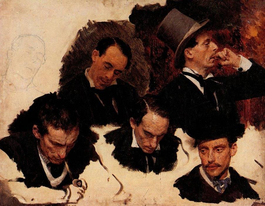 WikiOO.org - Енциклопедия за изящни изкуства - Живопис, Произведения на изкуството Ilya Yefimovich Repin - Men's heads