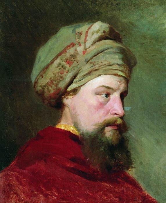 WikiOO.org - Encyclopedia of Fine Arts - Målning, konstverk Ilya Yefimovich Repin - The sitter's head. The second half of the XIX century