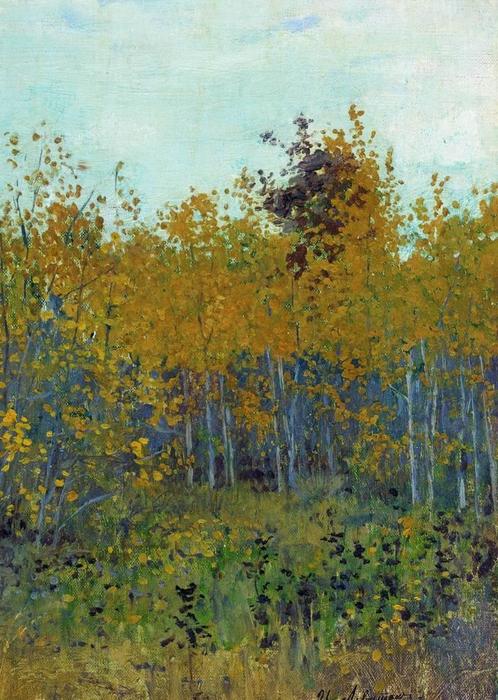 Wikioo.org - The Encyclopedia of Fine Arts - Painting, Artwork by Isaak Ilyich Levitan - Aspen forest