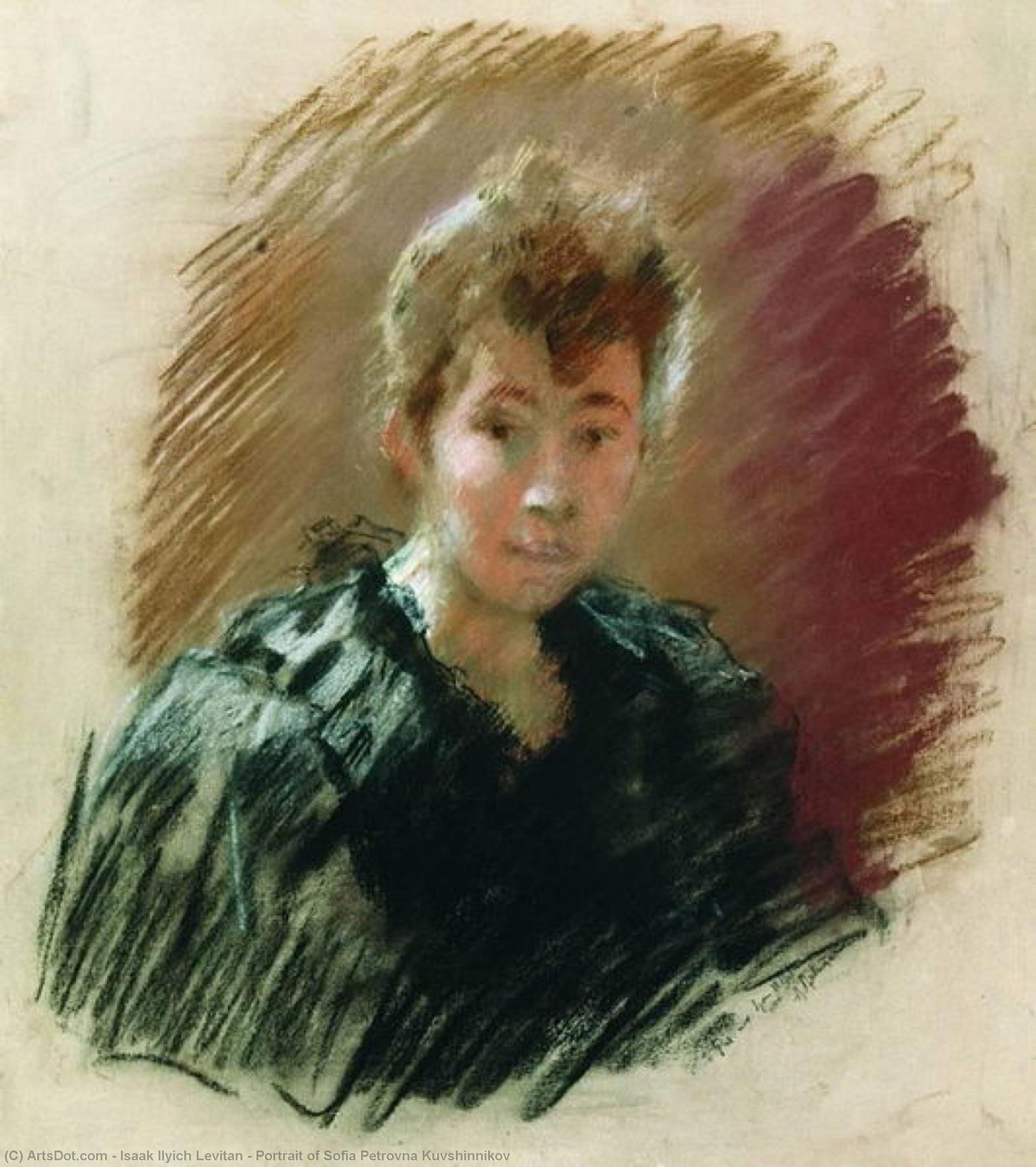 WikiOO.org - Enciklopedija likovnih umjetnosti - Slikarstvo, umjetnička djela Isaak Ilyich Levitan - Portrait of Sofia Petrovna Kuvshinnikov