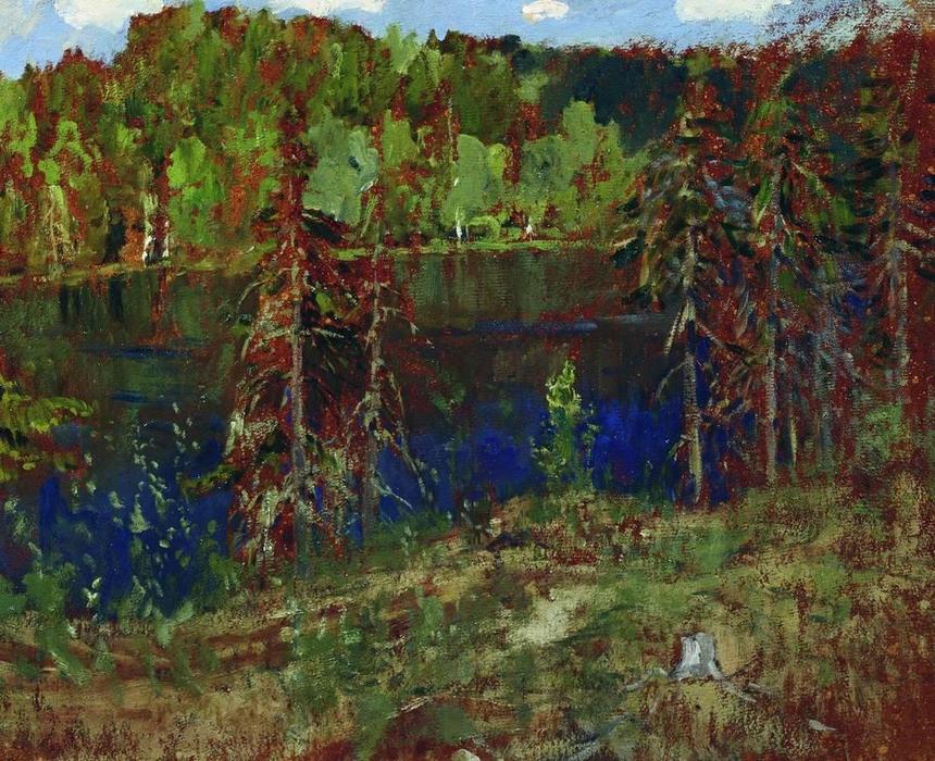 Wikioo.org - The Encyclopedia of Fine Arts - Painting, Artwork by Isaak Ilyich Levitan - Lake in the forest
