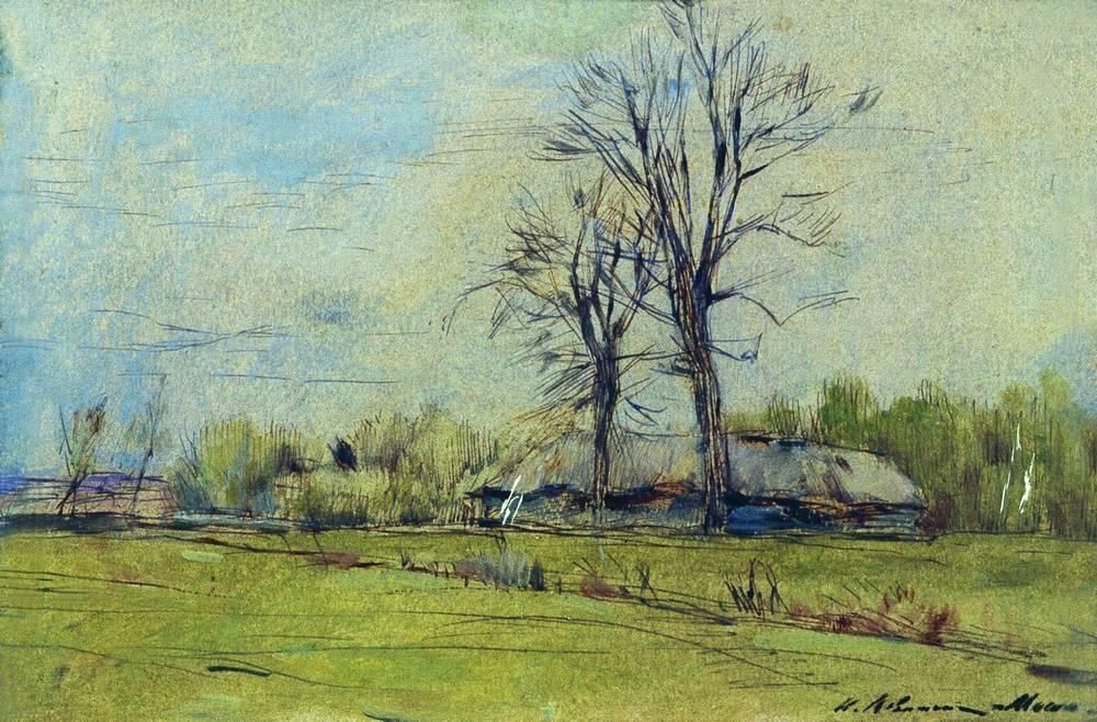 WikiOO.org - Encyclopedia of Fine Arts - Maalaus, taideteos Isaak Ilyich Levitan - Melikhovo at spring