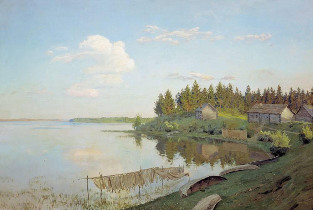 WikiOO.org - 백과 사전 - 회화, 삽화 Isaak Ilyich Levitan - At the lake (Tver region)