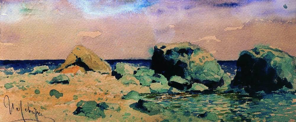 Wikioo.org - The Encyclopedia of Fine Arts - Painting, Artwork by Isaak Ilyich Levitan - Seashore with sea view