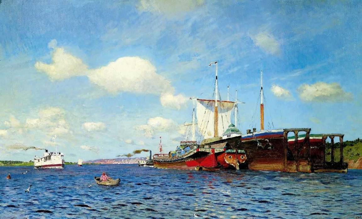 Wikioo.org - The Encyclopedia of Fine Arts - Painting, Artwork by Isaak Ilyich Levitan - Brisk wind, Volga