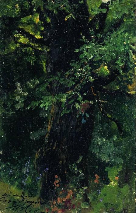 Wikioo.org - The Encyclopedia of Fine Arts - Painting, Artwork by Isaak Ilyich Levitan - Oak trunk in early summer