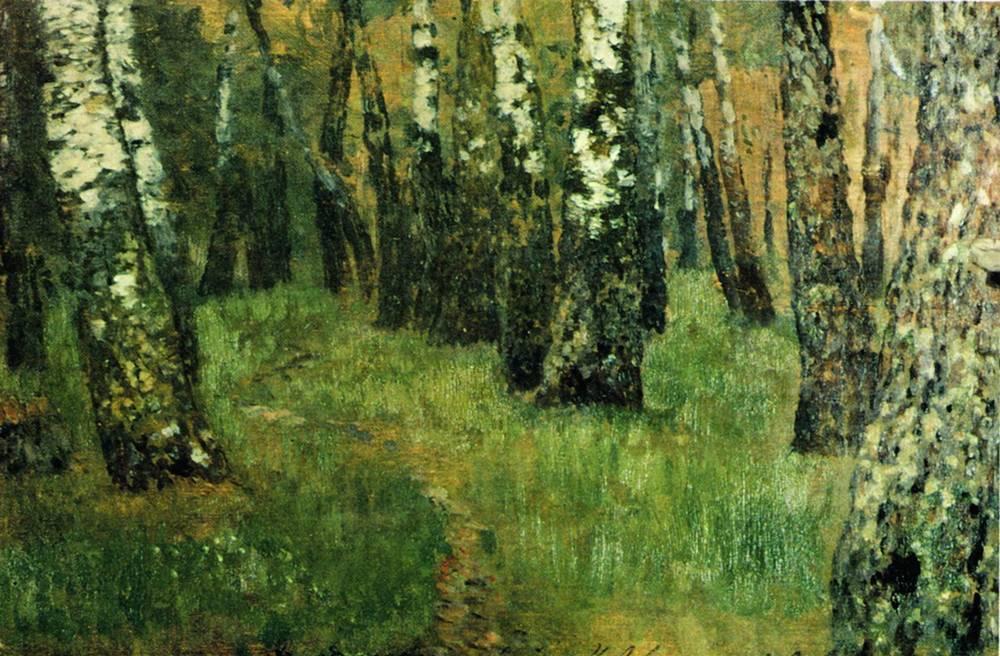 Wikioo.org – La Enciclopedia de las Bellas Artes - Pintura, Obras de arte de Isaak Ilyich Levitan - En el bosque de abedules
