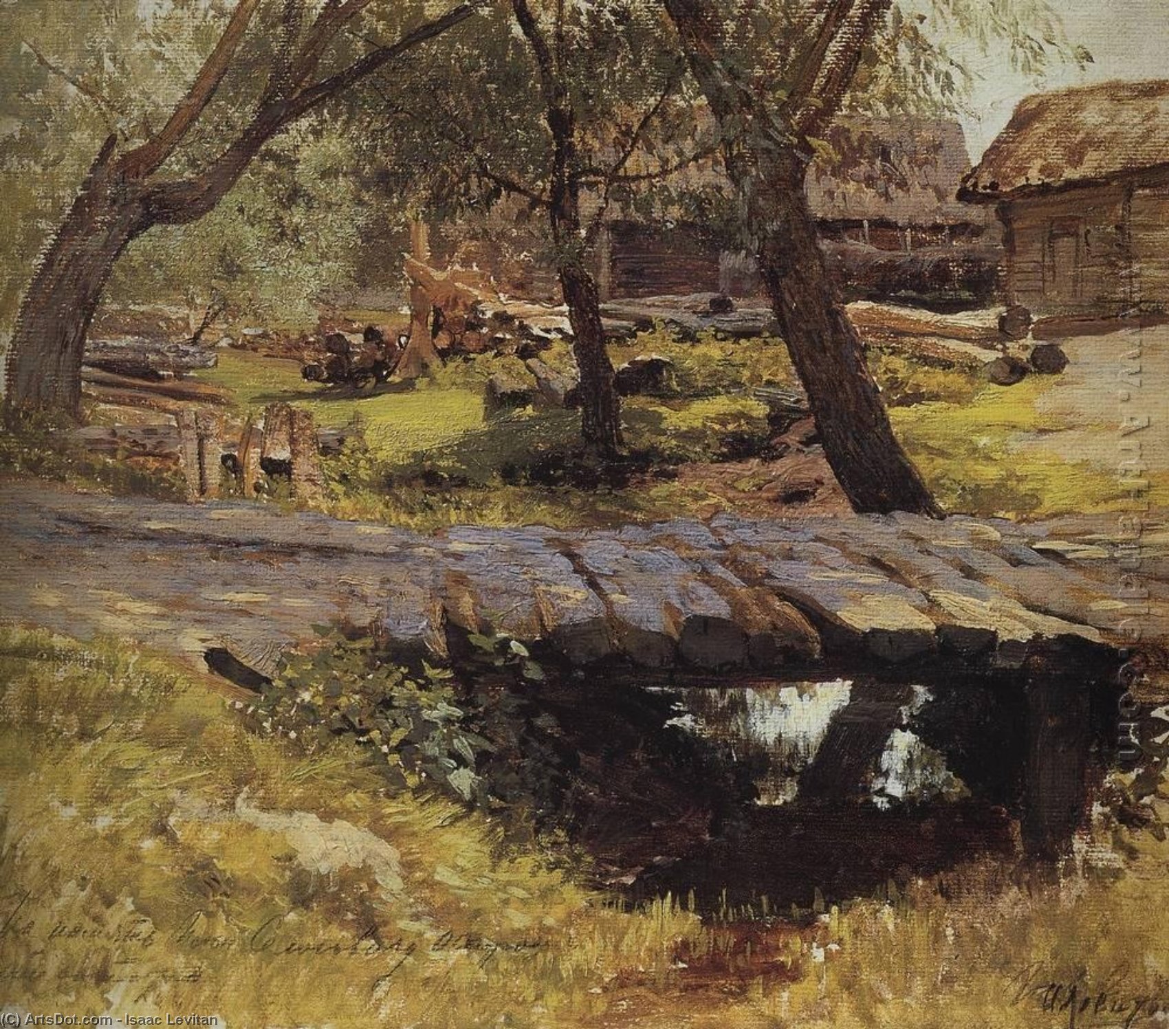 Wikioo.org - The Encyclopedia of Fine Arts - Painting, Artwork by Isaak Ilyich Levitan - Footbridge. Savvinskaya village.