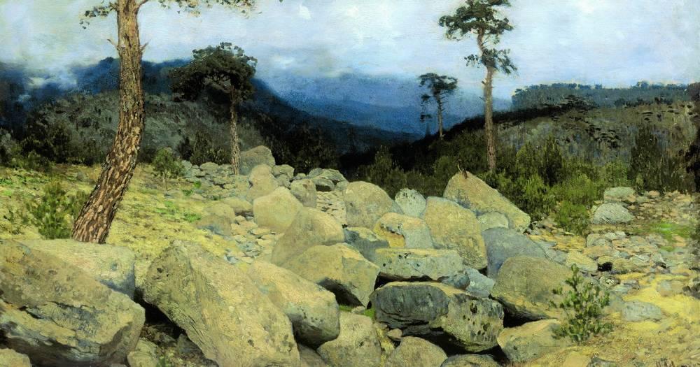 WikiOO.org - Encyclopedia of Fine Arts - Maľba, Artwork Isaak Ilyich Levitan - In the Crimea Mountains