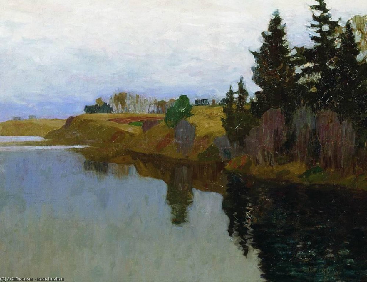 WikiOO.org - Εγκυκλοπαίδεια Καλών Τεχνών - Ζωγραφική, έργα τέχνης Isaak Ilyich Levitan - A lake