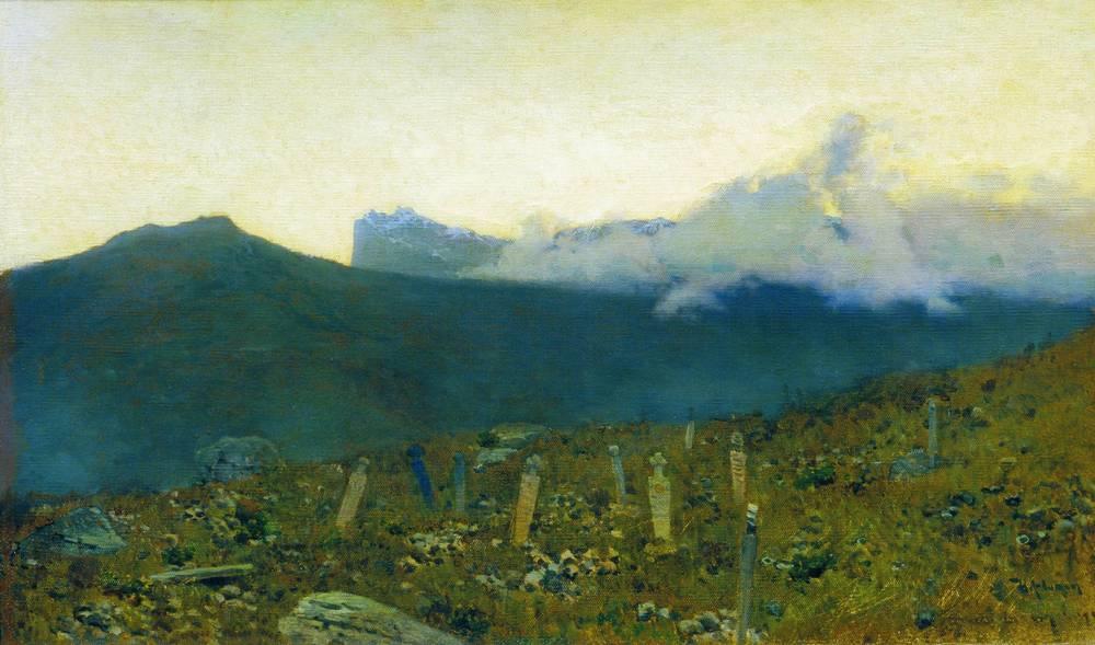 Wikioo.org - The Encyclopedia of Fine Arts - Painting, Artwork by Isaak Ilyich Levitan - Tatarian cemetery. Crimea.