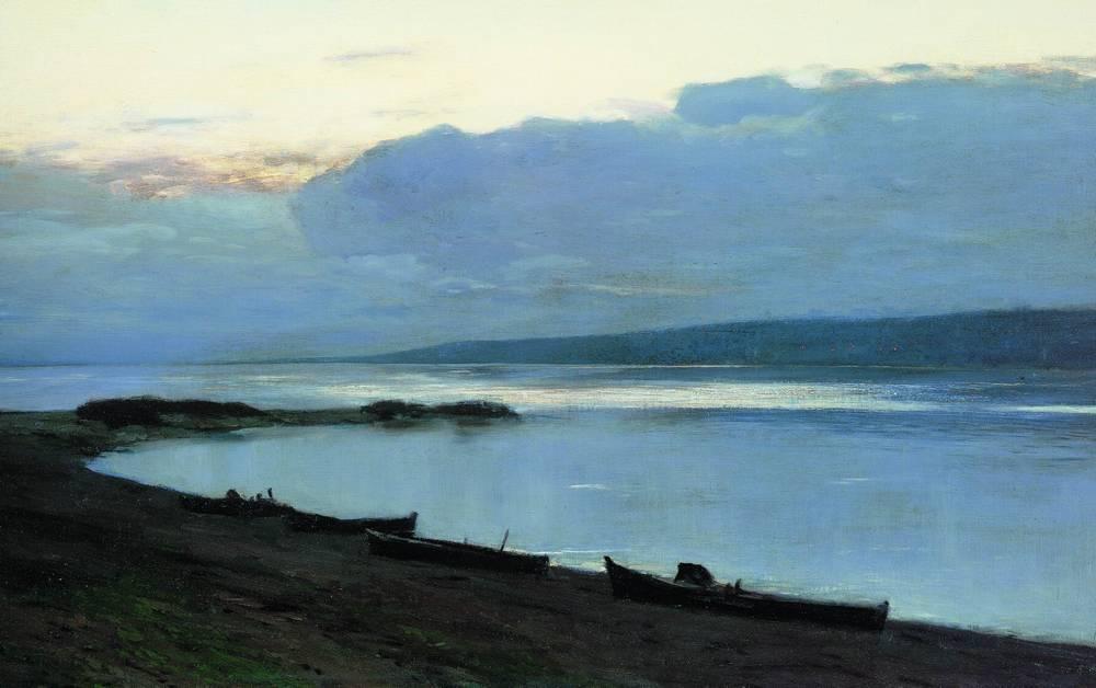 WikiOO.org - Encyclopedia of Fine Arts - Lukisan, Artwork Isaak Ilyich Levitan - Evening at Volga