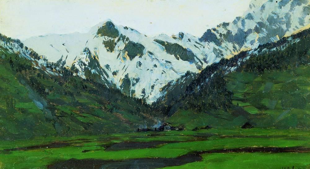 WikiOO.org - Enciklopedija likovnih umjetnosti - Slikarstvo, umjetnička djela Isaak Ilyich Levitan - In Alps at spring