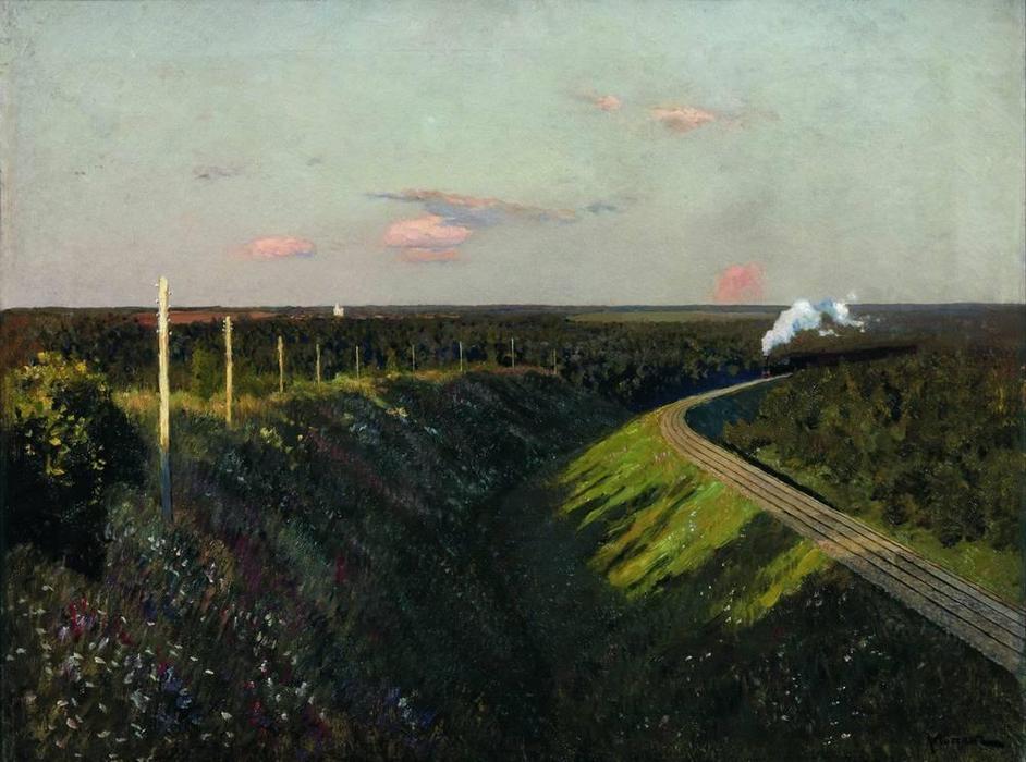 Wikioo.org - The Encyclopedia of Fine Arts - Painting, Artwork by Isaak Ilyich Levitan - Train on the way