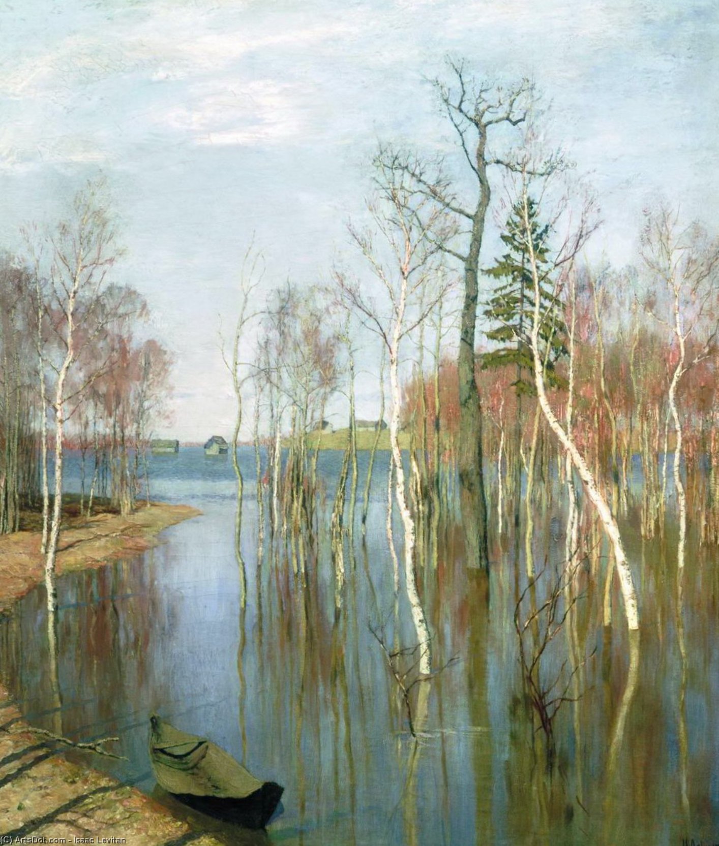 WikiOO.org - אנציקלופדיה לאמנויות יפות - ציור, יצירות אמנות Isaak Ilyich Levitan - Spring. High waters.