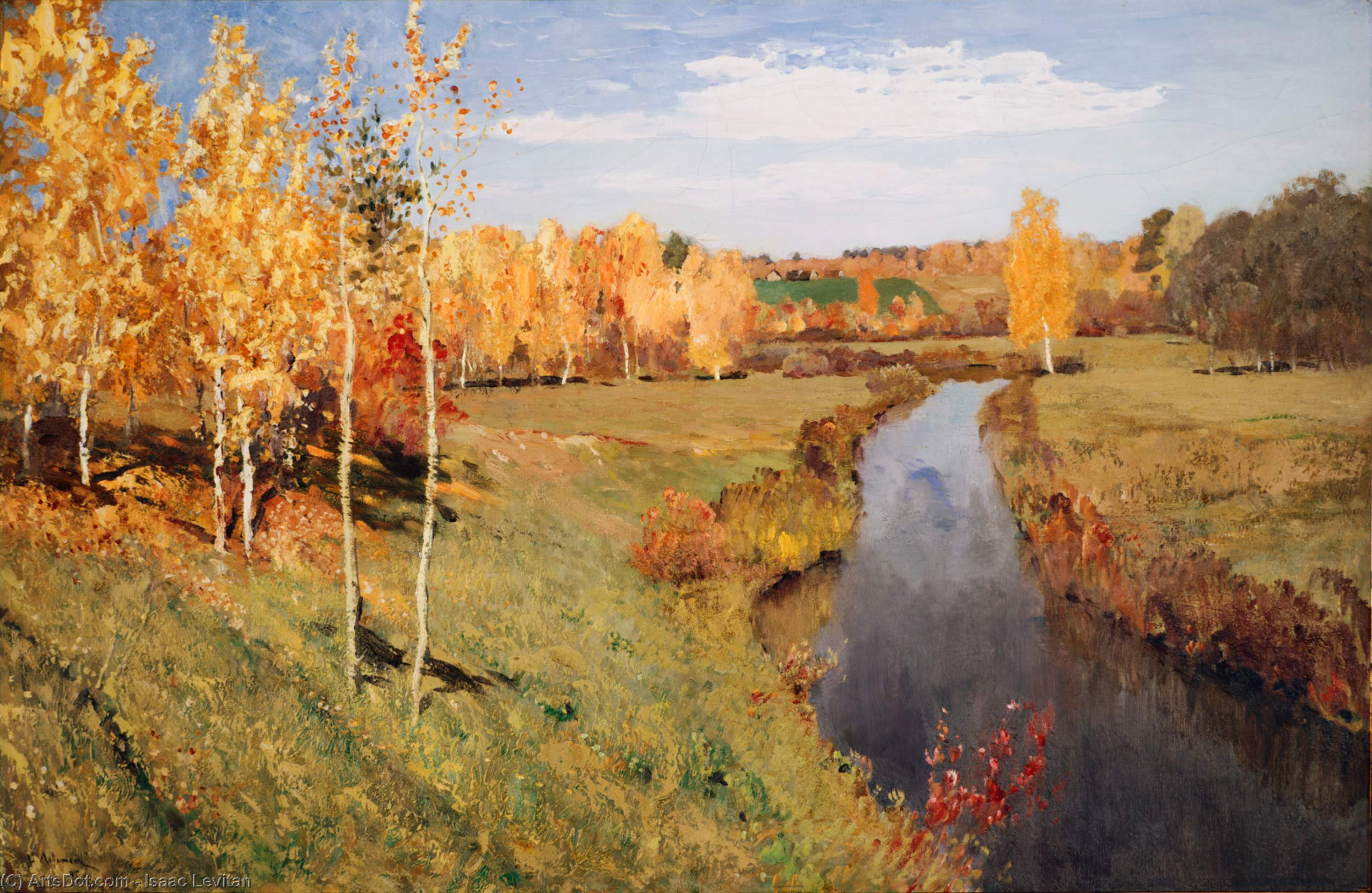 WikiOO.org - Encyclopedia of Fine Arts - Schilderen, Artwork Isaak Ilyich Levitan - Golden Autumn