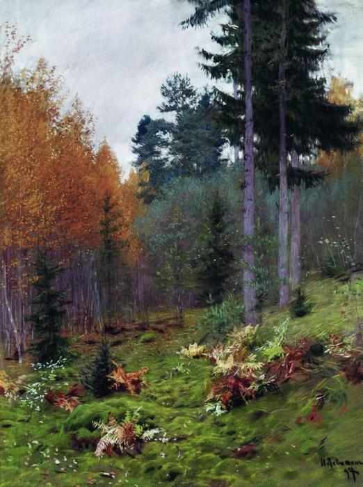 WikiOO.org - Encyclopedia of Fine Arts - Lukisan, Artwork Isaak Ilyich Levitan - In the forest at autumn