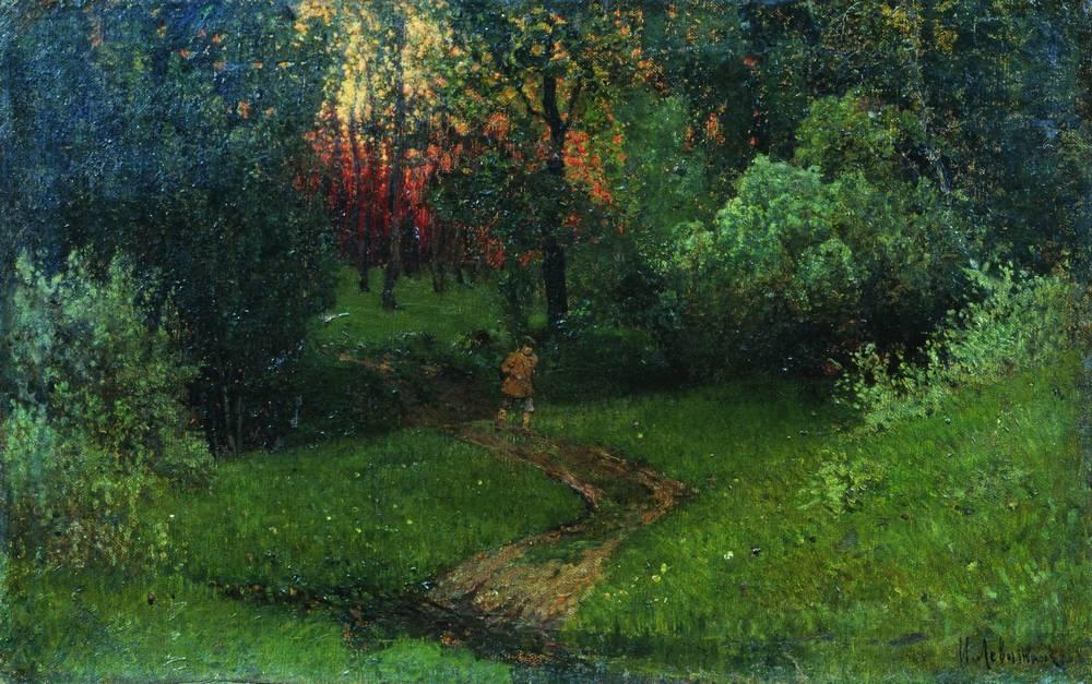 WikiOO.org - Енциклопедия за изящни изкуства - Живопис, Произведения на изкуството Isaak Ilyich Levitan - Trail in the forest