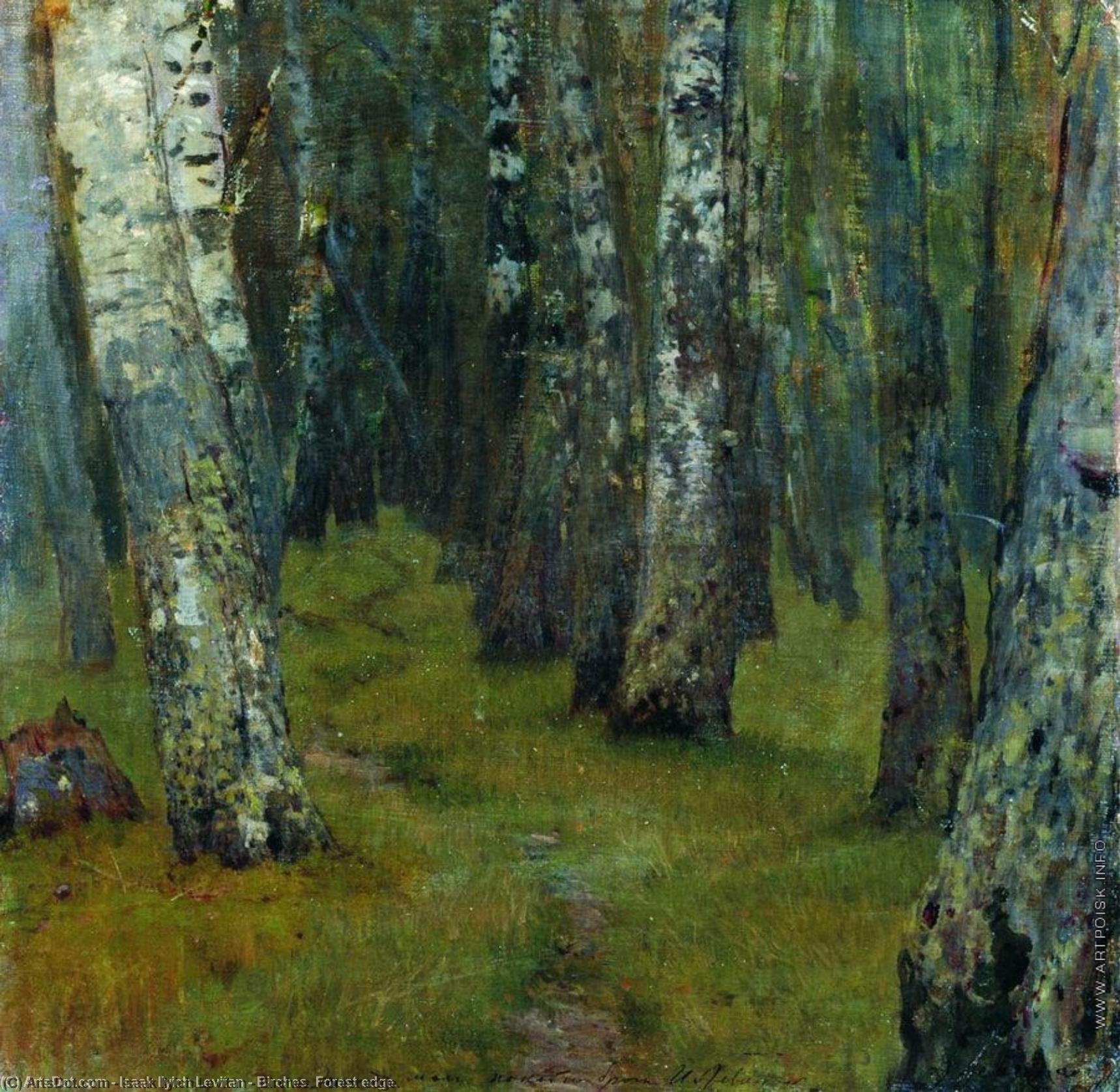 Wikioo.org - The Encyclopedia of Fine Arts - Painting, Artwork by Isaak Ilyich Levitan - Birches. Forest edge.