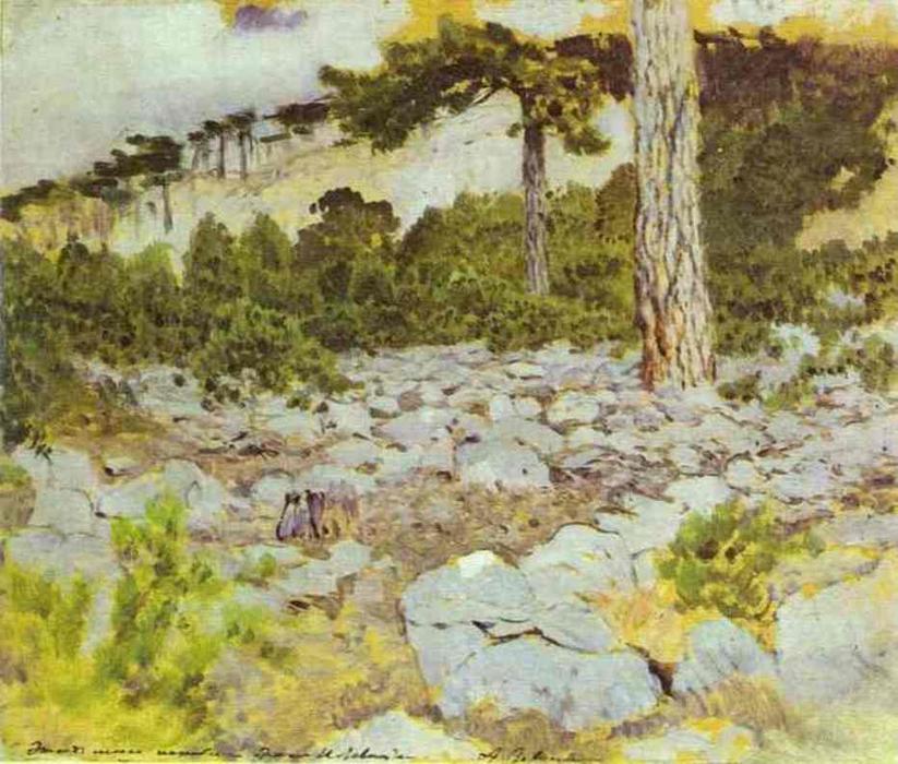 WikiOO.org - אנציקלופדיה לאמנויות יפות - ציור, יצירות אמנות Isaak Ilyich Levitan - Crimea. In the Mountains.