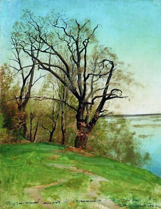 WikiOO.org - אנציקלופדיה לאמנויות יפות - ציור, יצירות אמנות Isaak Ilyich Levitan - Oak on the riverbank