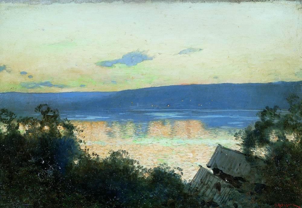 Wikioo.org - สารานุกรมวิจิตรศิลป์ - จิตรกรรม Isaak Ilyich Levitan - Evening at Volga