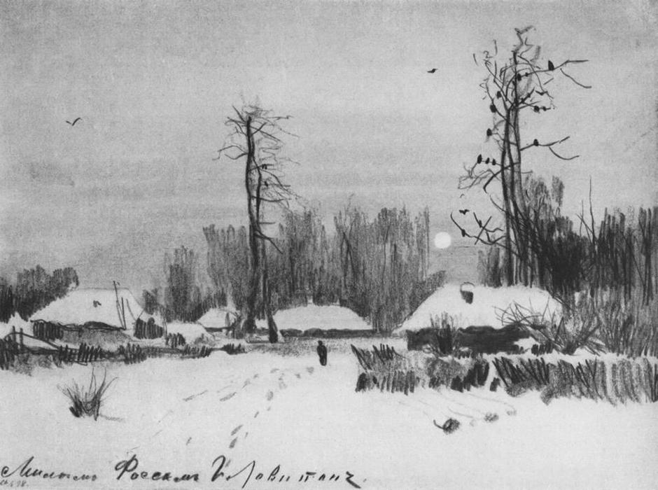 WikiOO.org - Enciklopedija likovnih umjetnosti - Slikarstvo, umjetnička djela Isaak Ilyich Levitan - Village. Winter.
