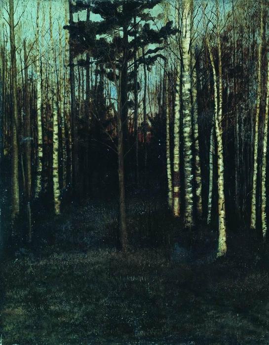 WikiOO.org - אנציקלופדיה לאמנויות יפות - ציור, יצירות אמנות Isaak Ilyich Levitan - About nightfall. Grove.