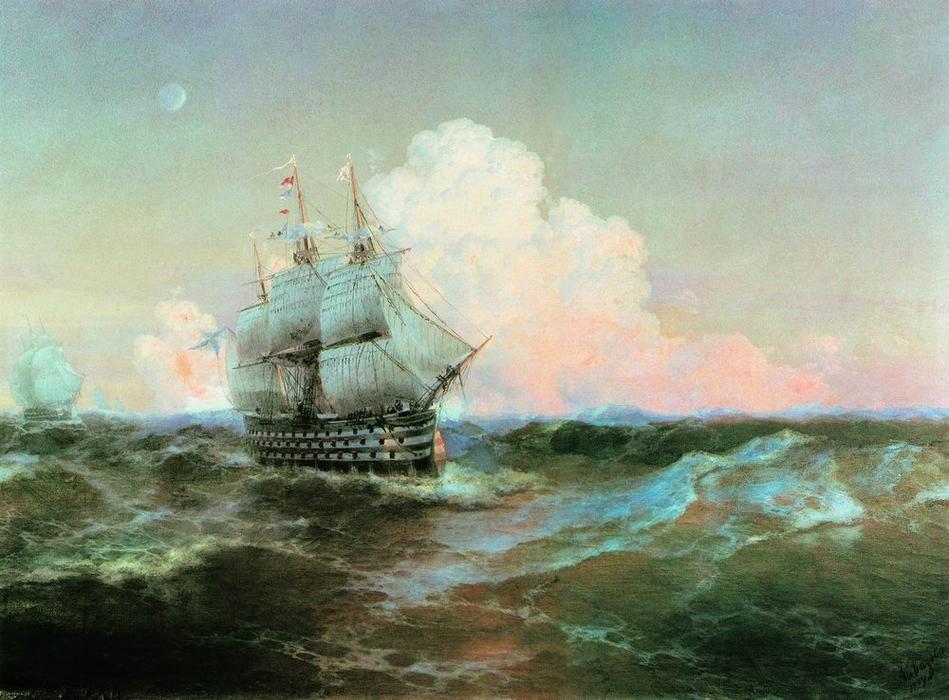 Wikioo.org - The Encyclopedia of Fine Arts - Painting, Artwork by Ivan Aivazovsky - Ship Twelve Apostles
