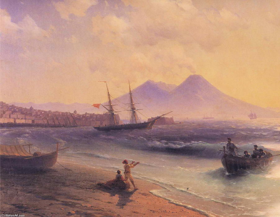 Wikioo.org - The Encyclopedia of Fine Arts - Painting, Artwork by Ivan Aivazovsky - Fishermen Returning Near Naples